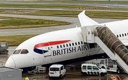 சறுக்கிச்சென்று விபத்தை சந்தித்த பிரிட்டிஷ் ஏர்வேஸ் விமானம்